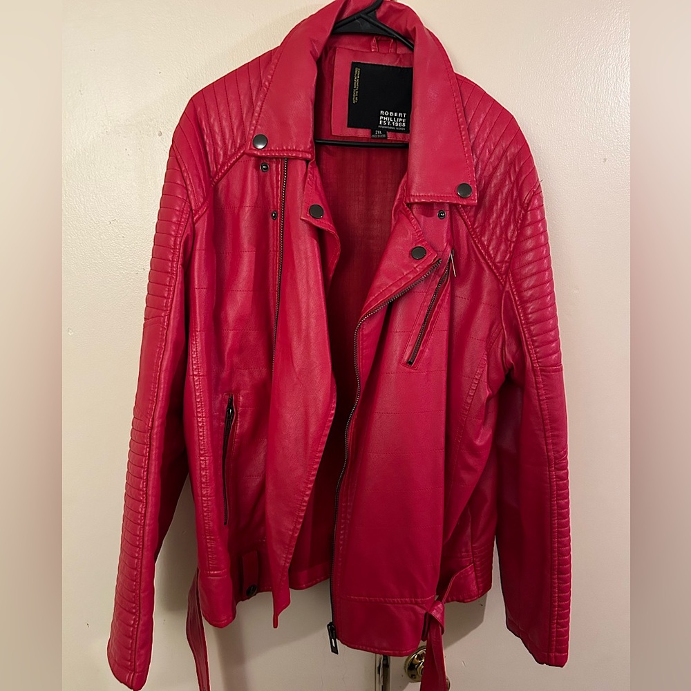 Red biker jacket